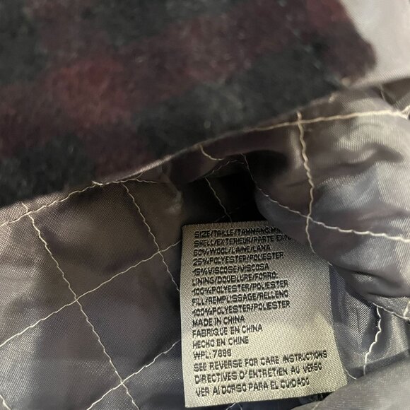 Utex Men's Button-Up Shirt Jacket Medium Wool Blend Quilt Lined Black Red Plaid - Picture 3 of 6